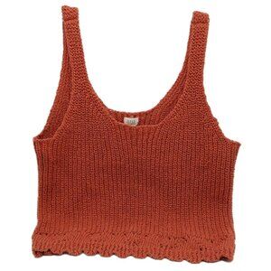 Ana Crochet Tank Top Women's Size Medium Brunt Orange Boho Festival Hippie